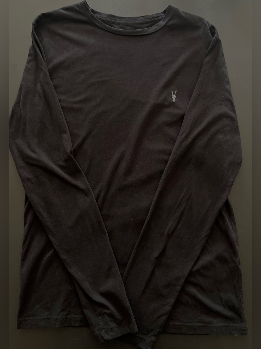 All Saints Black Long-Sleeve Crewneck